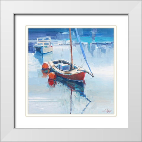 On the Creek White Modern Wood Framed Art Print with Double Matting by Penny, Craig Trewin