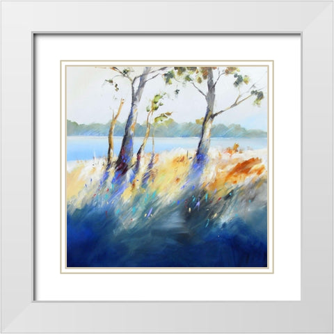 River Bank Shadows White Modern Wood Framed Art Print with Double Matting by Penny, Craig Trewin