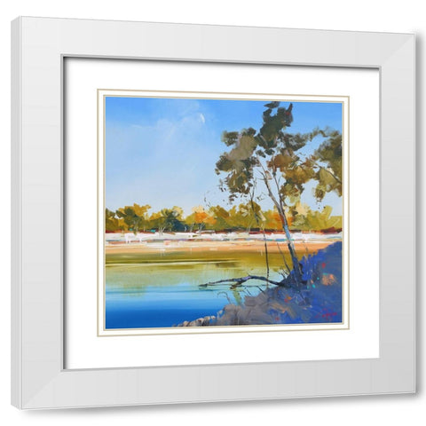 River Bank White Modern Wood Framed Art Print with Double Matting by Penny, Craig Trewin
