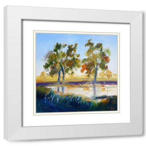 Winter Rain White Modern Wood Framed Art Print with Double Matting by Penny, Craig Trewin