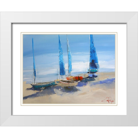 Before the Sail White Modern Wood Framed Art Print with Double Matting by Penny, Craig Trewin