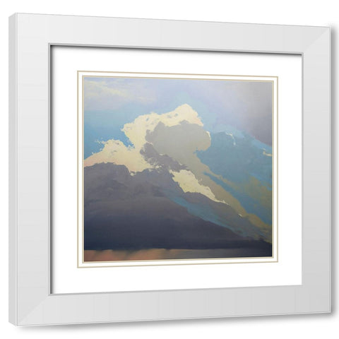Storm over Chisos White Modern Wood Framed Art Print with Double Matting by Pannell, Cap