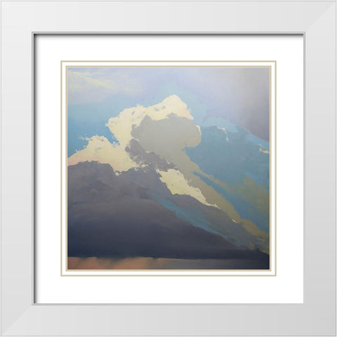 Storm over Chisos White Modern Wood Framed Art Print with Double Matting by Pannell, Cap