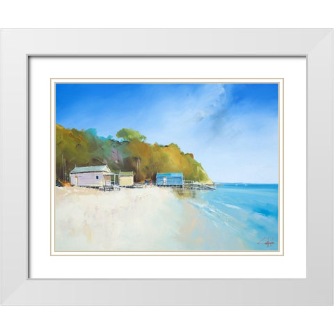 Walk on Shelly Beach White Modern Wood Framed Art Print with Double Matting by Penny, Craig Trewin