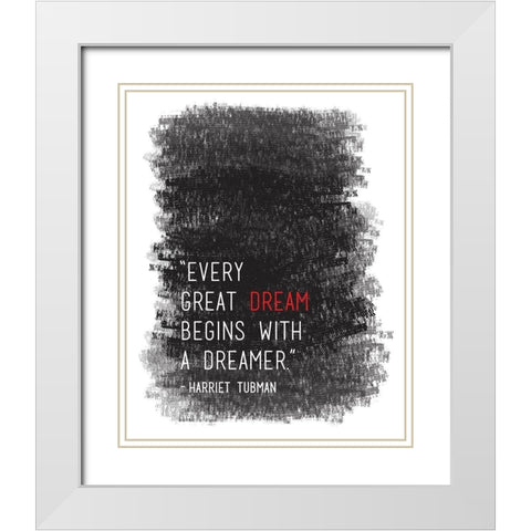 Dreamer White Modern Wood Framed Art Print with Double Matting by Proctor, Tenisha