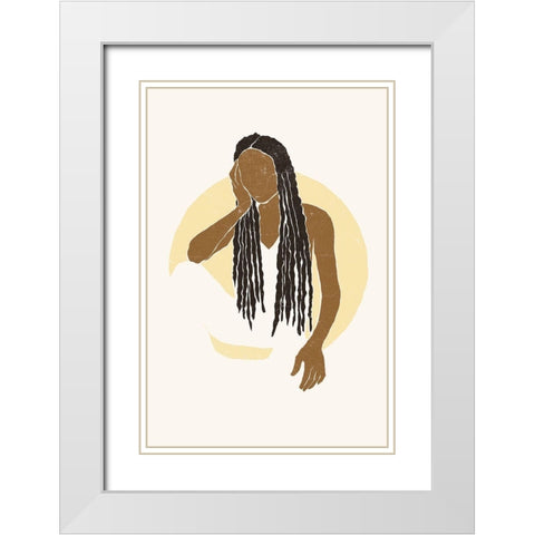 Boho Sun I White Modern Wood Framed Art Print with Double Matting by Pont, Yuyu