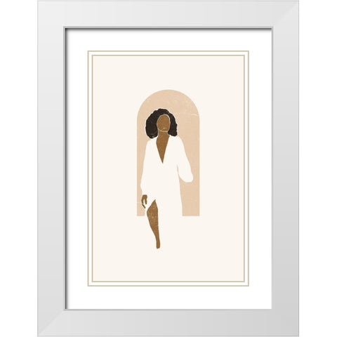 Boho Pink Window I White Modern Wood Framed Art Print with Double Matting by Pont, Yuyu