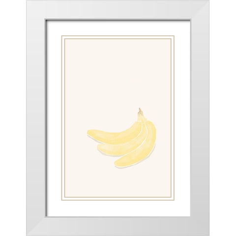 Tropical Banana White Modern Wood Framed Art Print with Double Matting by Pont, Yuyu