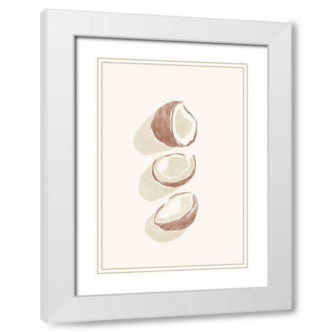 Tropical Coconuts White Modern Wood Framed Art Print with Double Matting by Pont, Yuyu
