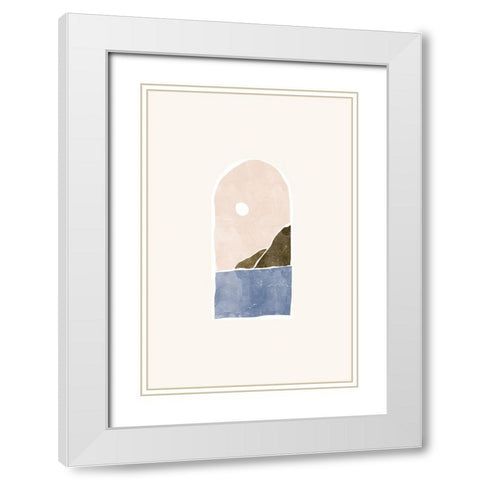 Tropical Window Landscape 01 White Modern Wood Framed Art Print with Double Matting by Pont, Yuyu