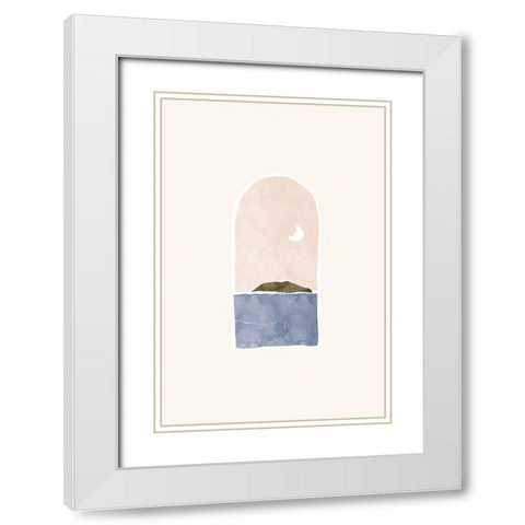 Tropical Window Landscape 03 White Modern Wood Framed Art Print with Double Matting by Pont, Yuyu