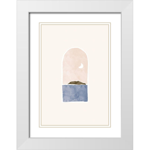 Tropical Window Landscape 03 White Modern Wood Framed Art Print with Double Matting by Pont, Yuyu