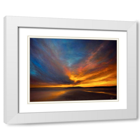 Island Silhouette White Modern Wood Framed Art Print with Double Matting by Parent, Joanne