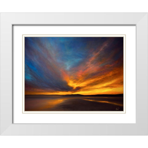 Island Silhouette White Modern Wood Framed Art Print with Double Matting by Parent, Joanne