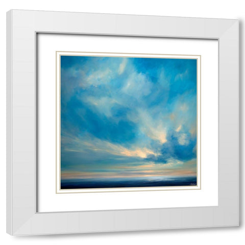 Ocean Blues White Modern Wood Framed Art Print with Double Matting by Parent, Joanne