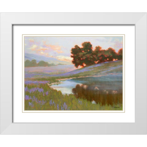 Pastel Lupin White Modern Wood Framed Art Print with Double Matting by Penniman, Ed