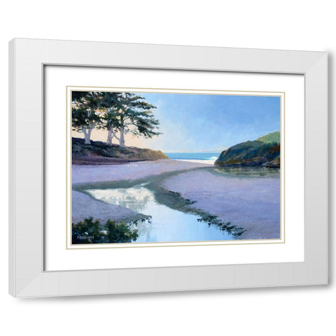 Sunny Cove White Modern Wood Framed Art Print with Double Matting by Penniman, Ed