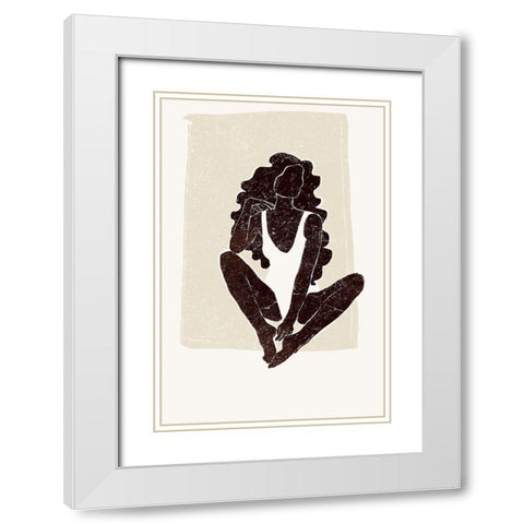 Black and Beige III White Modern Wood Framed Art Print with Double Matting by Pont, Yuyu