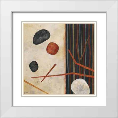 Sticks and Stones II White Modern Wood Framed Art Print with Double Matting by Porter, Glenys