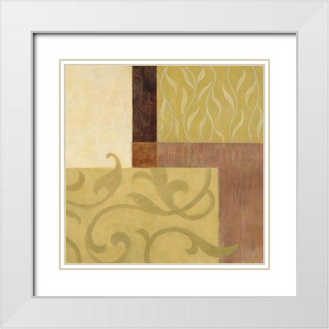 Garden Terrace II White Modern Wood Framed Art Print with Double Matting by Porter, Glenys