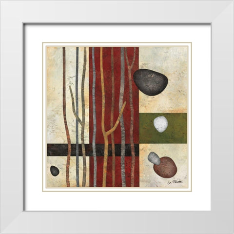 Sticks and Stones V White Modern Wood Framed Art Print with Double Matting by Porter, Glenys