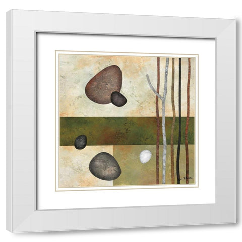 Sticks and Stones VI White Modern Wood Framed Art Print with Double Matting by Porter, Glenys