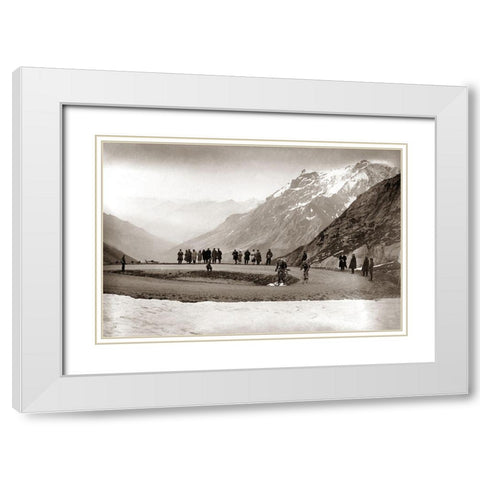 Snow on the Galibier, 1924 White Modern Wood Framed Art Print with Double Matting by E Sports Presse