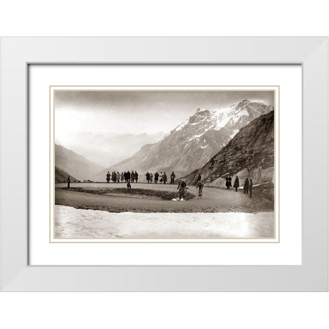 Snow on the Galibier, 1924 White Modern Wood Framed Art Print with Double Matting by E Sports Presse