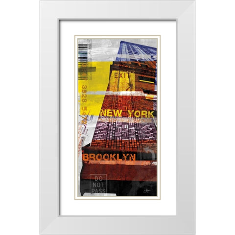 New York Sky III White Modern Wood Framed Art Print with Double Matting by Pfrommer, Sven