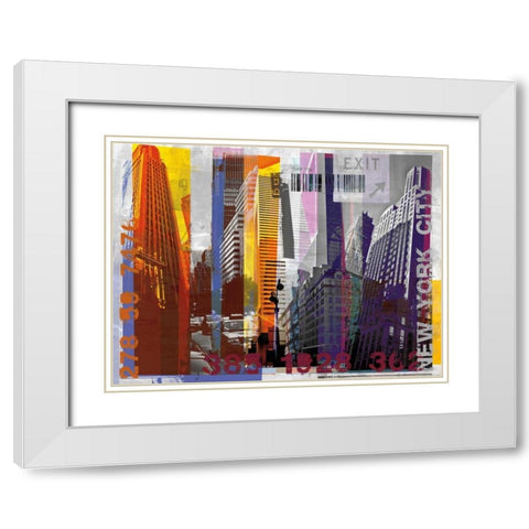 New York Sky Urban White Modern Wood Framed Art Print with Double Matting by Pfrommer, Sven