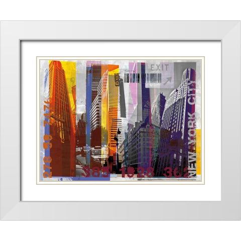 New York Sky Urban White Modern Wood Framed Art Print with Double Matting by Pfrommer, Sven