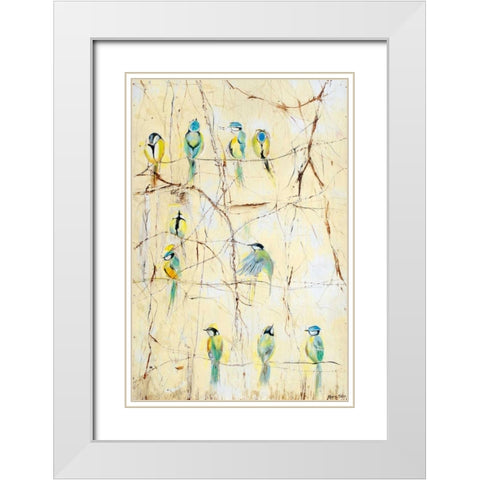 Serenity White Modern Wood Framed Art Print with Double Matting by Parenteau, Maria Teles