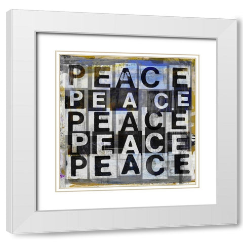 Peace White Modern Wood Framed Art Print with Double Matting by Pfrommer, Sven