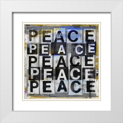 Peace White Modern Wood Framed Art Print with Double Matting by Pfrommer, Sven