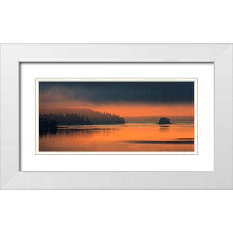Afterglow White Modern Wood Framed Art Print with Double Matting by Patch, Dan