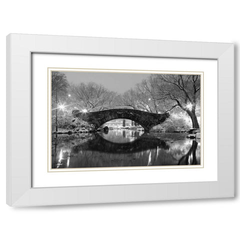 Bridge in Winter White Modern Wood Framed Art Print with Double Matting by PhotoINC Studio