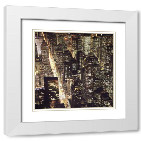 City Lights White Modern Wood Framed Art Print with Double Matting by PhotoINC Studio