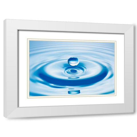Droplet White Modern Wood Framed Art Print with Double Matting by PhotoINC Studio