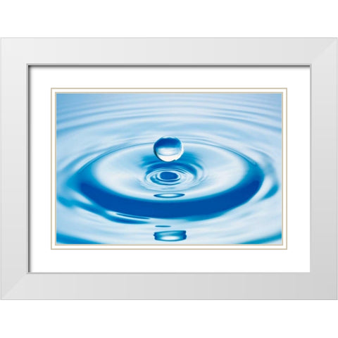 Droplet White Modern Wood Framed Art Print with Double Matting by PhotoINC Studio