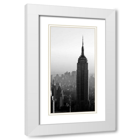 Empire State White Modern Wood Framed Art Print with Double Matting by PhotoINC Studio