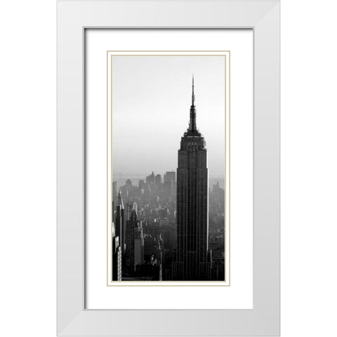 Empire State White Modern Wood Framed Art Print with Double Matting by PhotoINC Studio