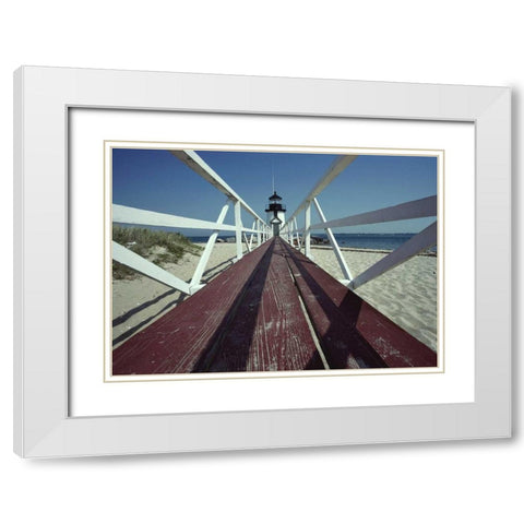 Light House White Modern Wood Framed Art Print with Double Matting by PhotoINC Studio