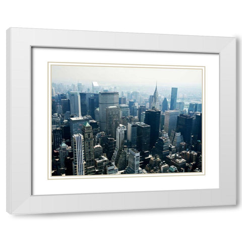 Manhattan White Modern Wood Framed Art Print with Double Matting by PhotoINC Studio