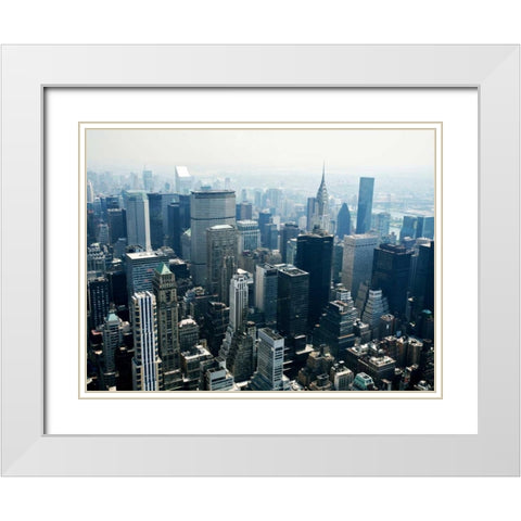 Manhattan White Modern Wood Framed Art Print with Double Matting by PhotoINC Studio