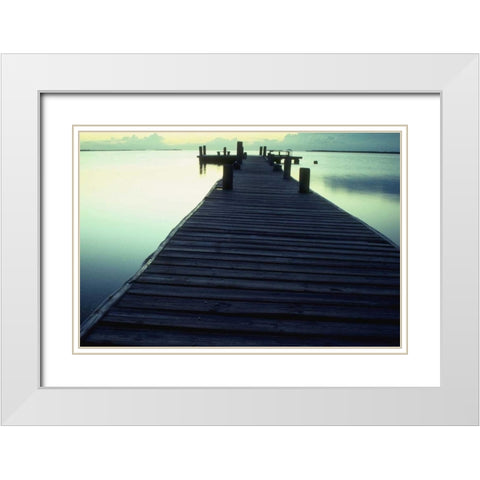 Pier 1 White Modern Wood Framed Art Print with Double Matting by PhotoINC Studio