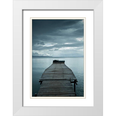 Pier 2 White Modern Wood Framed Art Print with Double Matting by PhotoINC Studio
