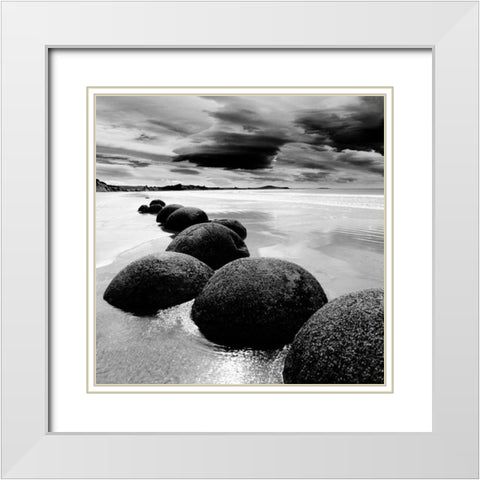 Rocks White Modern Wood Framed Art Print with Double Matting by PhotoINC Studio