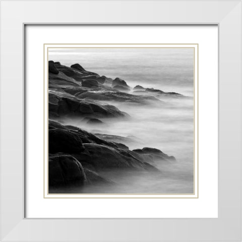 Rocks in Mist 1 White Modern Wood Framed Art Print with Double Matting by PhotoINC Studio