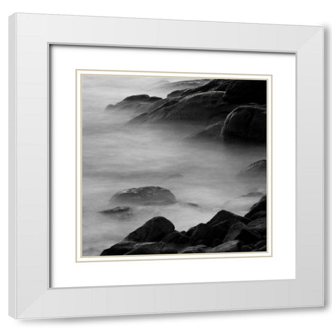 Rocks in Mist 2 White Modern Wood Framed Art Print with Double Matting by PhotoINC Studio
