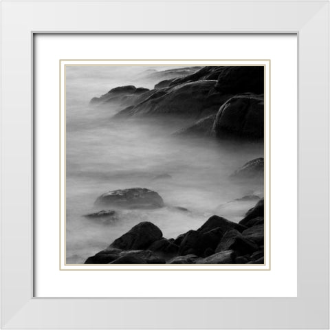 Rocks in Mist 2 White Modern Wood Framed Art Print with Double Matting by PhotoINC Studio